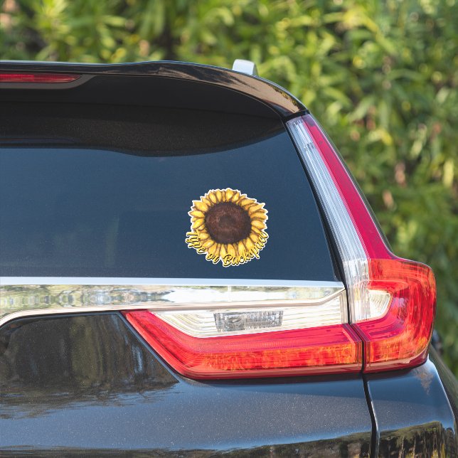 Sonnenblumenkleber Personalisiert Sonnenblumendeko Aufkleber (Auto Seite)