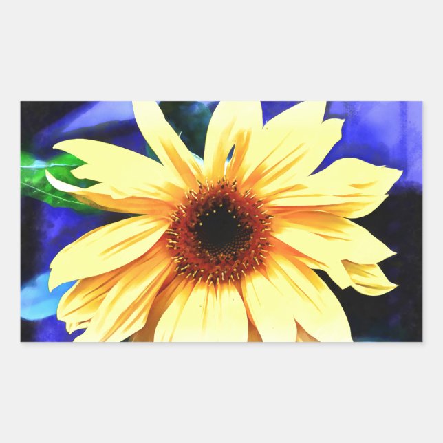 Sonnenblumenkleber Rechteckiger Aufkleber (Vorderseite)