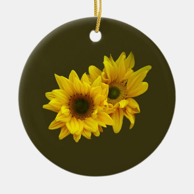 Sonnenblumenknochenarm Keramik Ornament (Vorne)