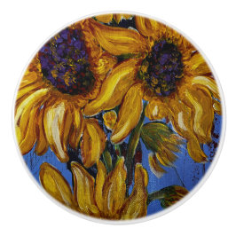 Sonnenblumenknopf ziehen keramikknauf