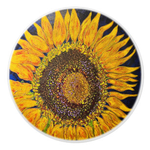 Sonnenblumenknopf ziehen keramikknauf