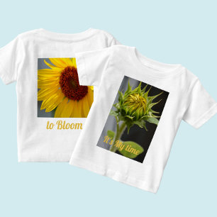 Sonnenblumenknospe und -blüte baby t-shirt