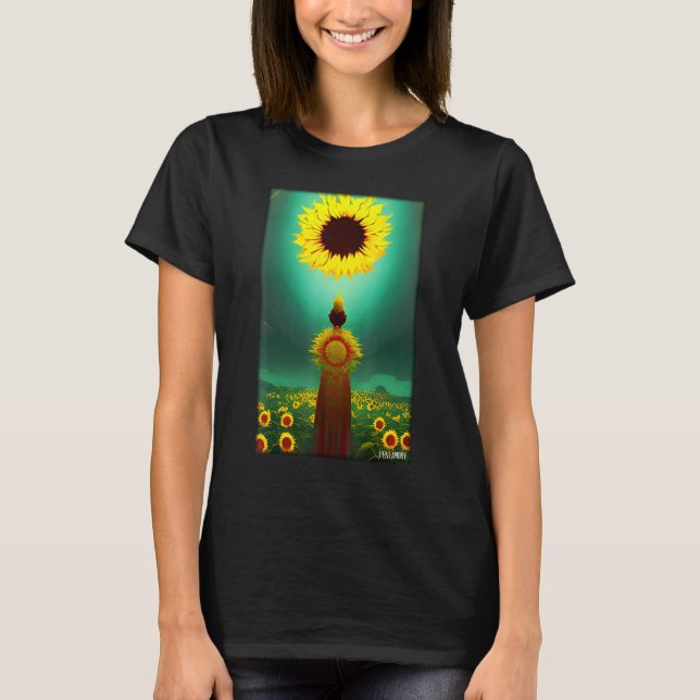 Sonnenblumenkorb Blume Frühjahr Wiese Natura T-Shirt (Vorderseite)