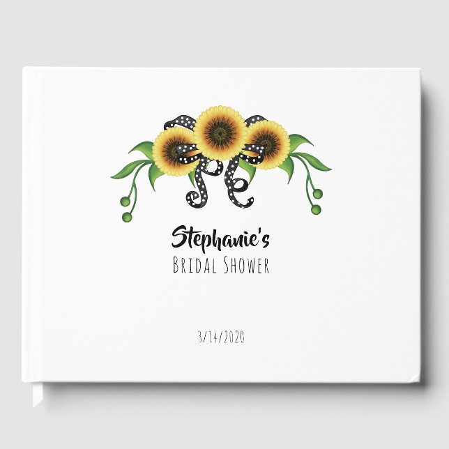 Sonnenblumenkranz-Brautparty Gästebuch (Vorderseite)