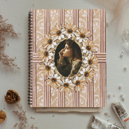 Sonnenblumenkranz rustikal notizbuch