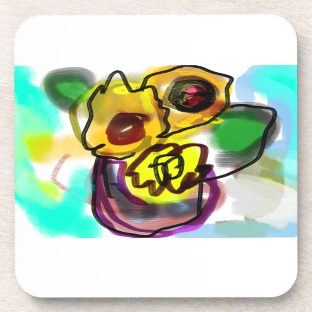 Sonnenblumenkunst cool getränkeuntersetzer (Vorderseite)