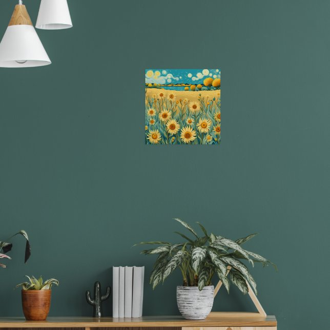 Sonnenblumenlandschaft im Van-Gogh-Stil Poster (Wohnzimmer 1)