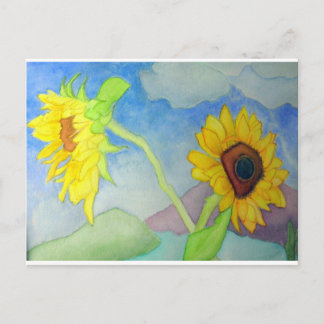 Sonnenblumenlandschaft Postkarte