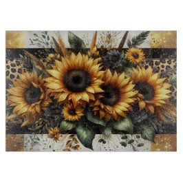 Sonnenblumenleopard-Druckplatine Schneidebrett