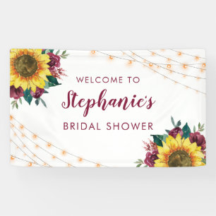 Sonnenblumenleuchten Burgund Rose Brautparty Banner