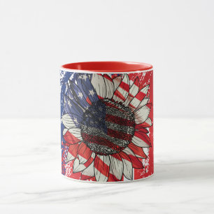 Sonnenblumenliebhaber Patriot, Helle Küche Dekor Tasse