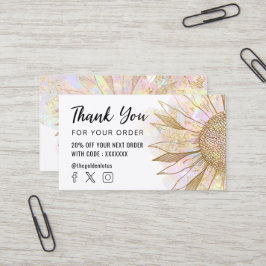 Sonnenblumenlogo Danke Geschäftskarte Visitenkarte