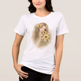 Sonnenblumenmädchen Tri-Blend Shirt