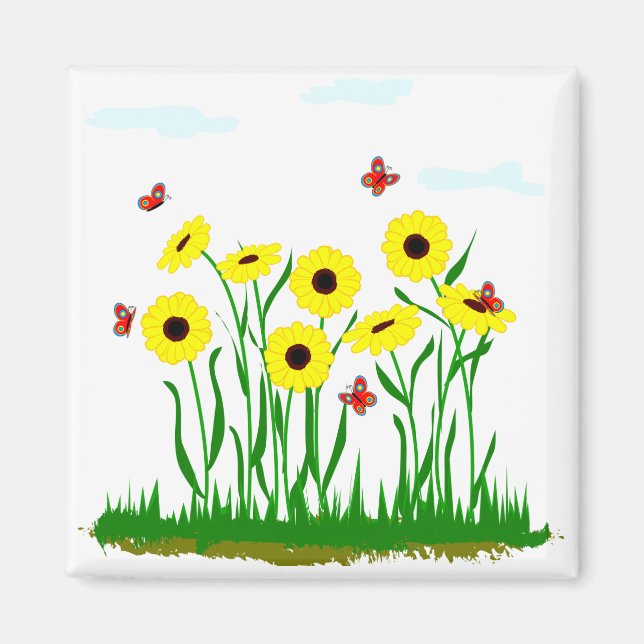 Sonnenblumenmagnet Magnet (Vorne)