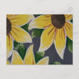 Sonnenblumenmalerei - Einzigartiges Niedliches Fam Ankündigungspostkarte