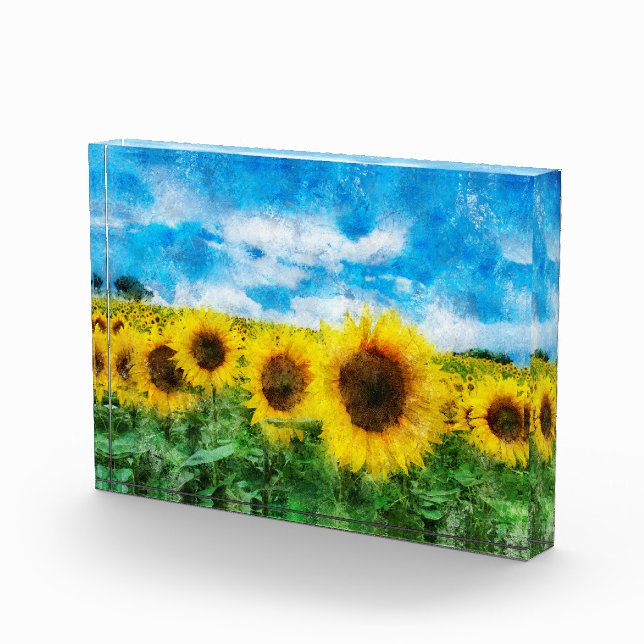 Sonnenblumenmalerei Fotoblock (Rechts)