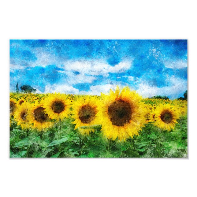 Sonnenblumenmalerei Fotodruck (Vorne)