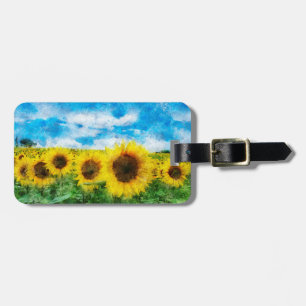 Sonnenblumenmalerei Gepäckanhänger