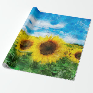 Sonnenblumenmalerei Geschenkpapier