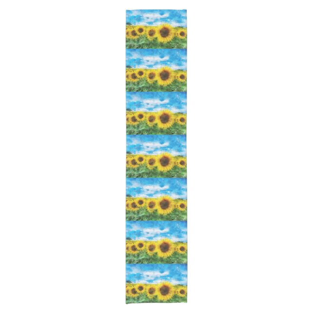 Sonnenblumenmalerei Kurzer Tischläufer (Vorderseite)