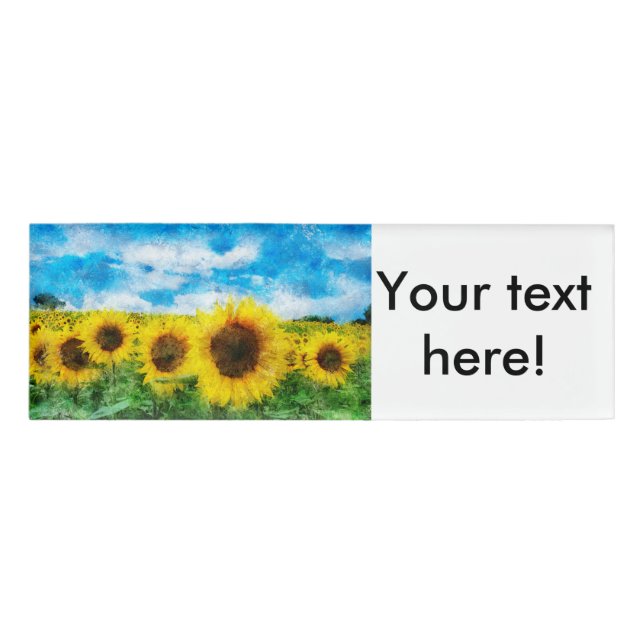 Sonnenblumenmalerei Namenschild (Vorderseite)