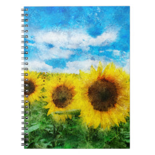 Sonnenblumenmalerei Notizblock