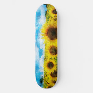 Sonnenblumenmalerei Skateboard