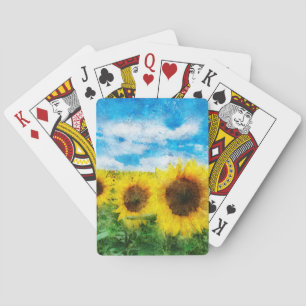 Sonnenblumenmalerei Spielkarten