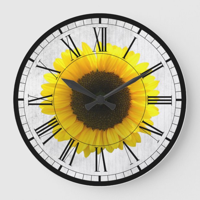 Sonnenblumenmauer Große Wanduhr (Vorderseite)