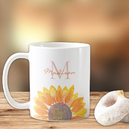 Sonnenblumenmonogramm Kaffeetasse