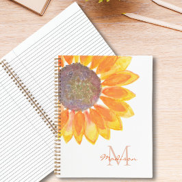 Sonnenblumenmonogramm Notizbuch