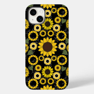 Sonnenblumenmuster A01.b Schwarze BG Case-Mate iPhone 14 Plus Hülle