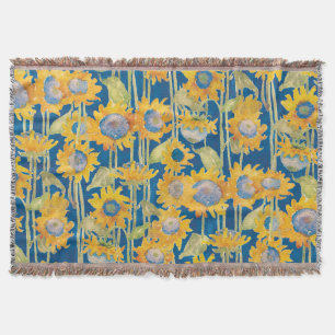 Sonnenblumenmuster Blau Decke