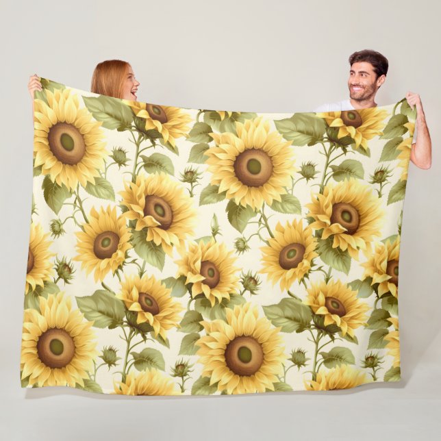 Sonnenblumenmuster Fleecedecke (Beispiel)