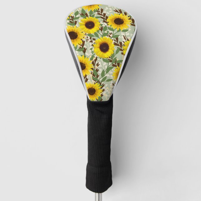 Sonnenblumenmuster Golf Headcover (Vorderseite)