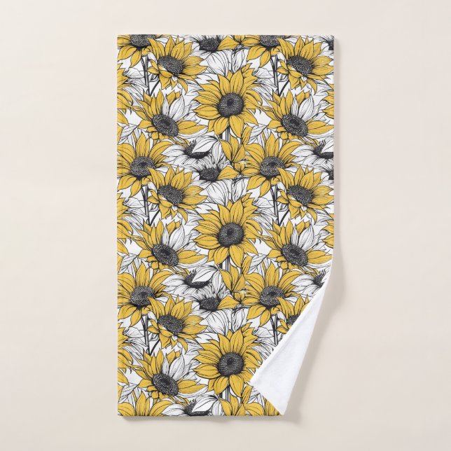 Sonnenblumenmuster Handtuch (Handtuch)