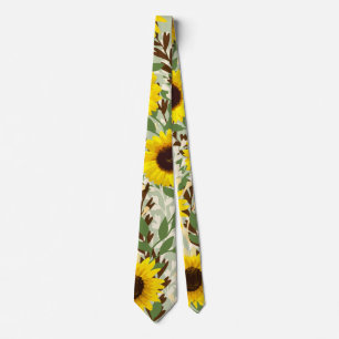 Sonnenblumenmuster Krawatte