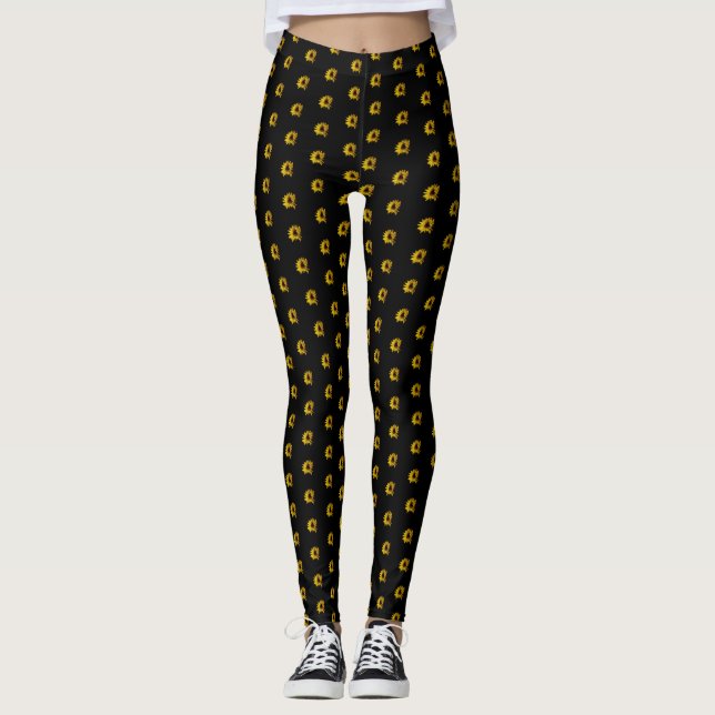 Sonnenblumenmuster Leggings (Vorderseite)