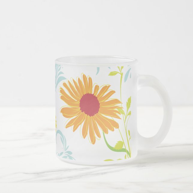 Sonnenblumenmuster Mattglastasse (Rechts)