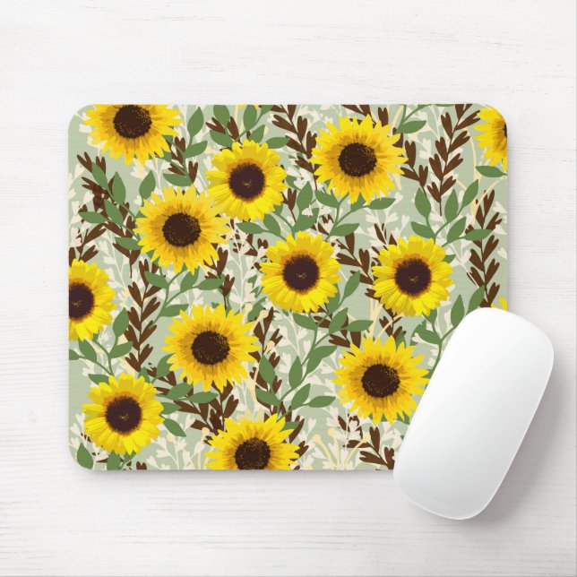 Sonnenblumenmuster Mousepad (Mit Mouse)