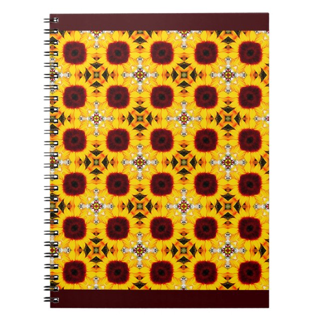 Sonnenblumenmuster-Notebook Notizblock (Vorderseite)