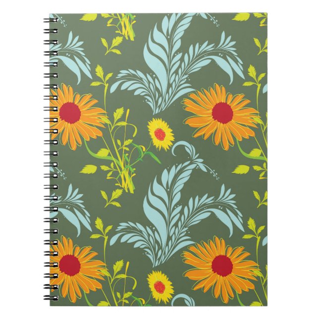 Sonnenblumenmuster Notizblock (Vorderseite)
