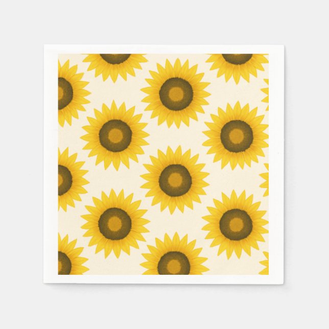 Sonnenblumenmuster Serviette (Vorderseite)