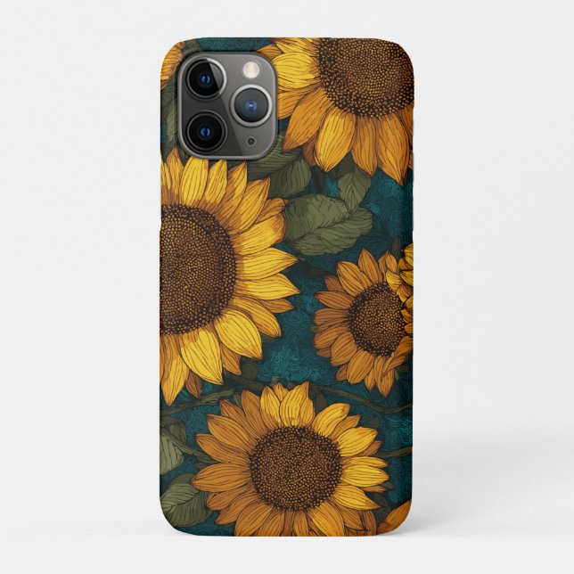 Sonnenblumenmuster – Sommerliche Blüten Case-Mate iPhone Hülle (Rückseite)