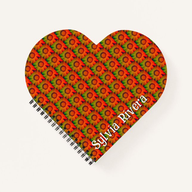 "Sonnenblumenmuster" SpiralNotebook Notizbuch (Vorderseite)