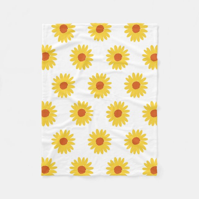 Sonnenblumenmuster tropischer botanischer Frühling Fleecedecke (Vorderseite)