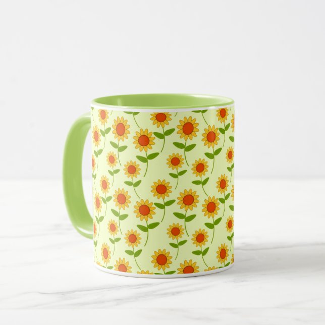 Sonnenblumenmuster wiederholen tasse (Vorderseite Links)