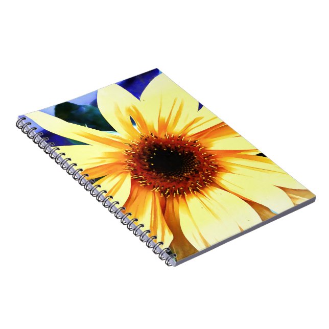SonnenblumenNotebook (80 Seiten B&W) Notizblock (Rechte Seite)