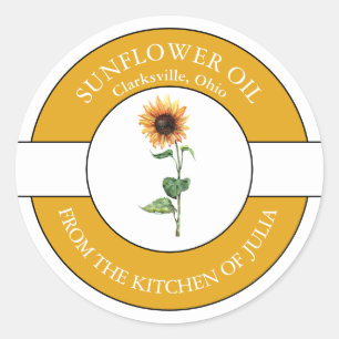 Sonnenblumenöllabel Runder Aufkleber
