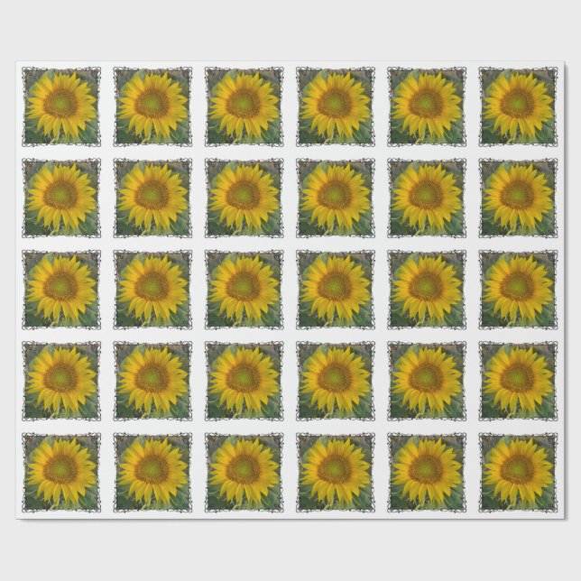 Sonnenblumenpapier Geschenkpapier (Flach)